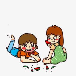 小女孩吵架吃瓜